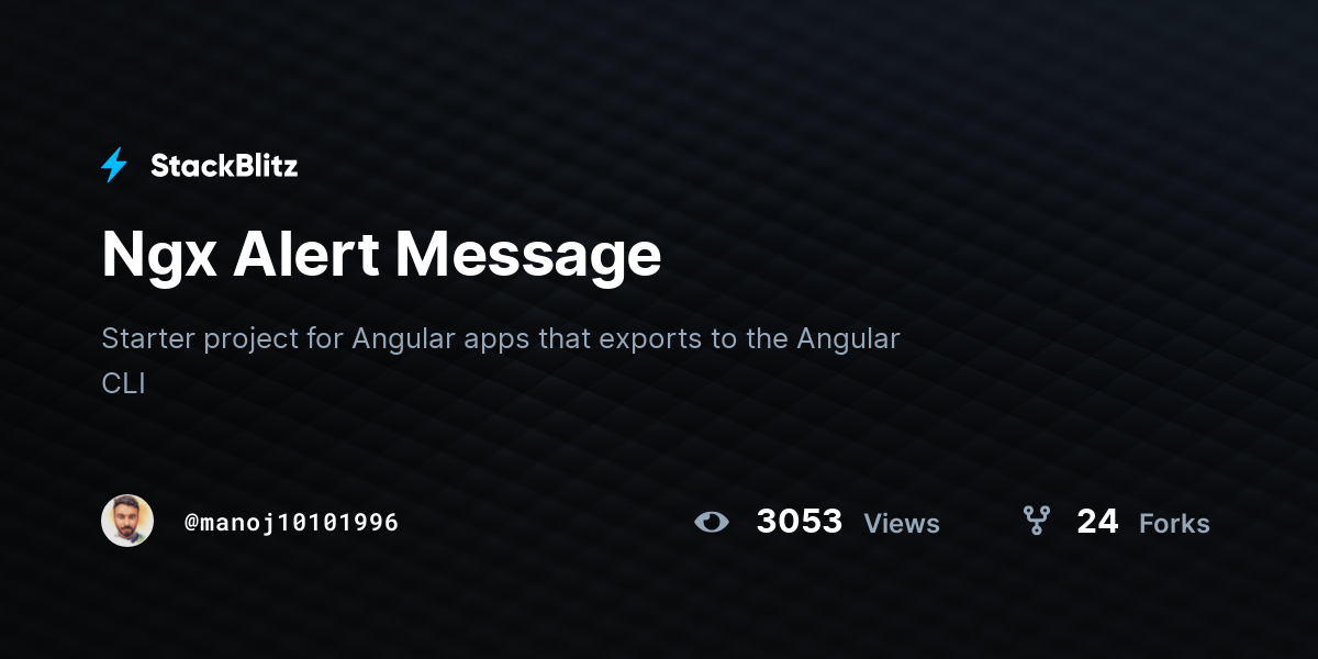 Ngx Alert Message - StackBlitz