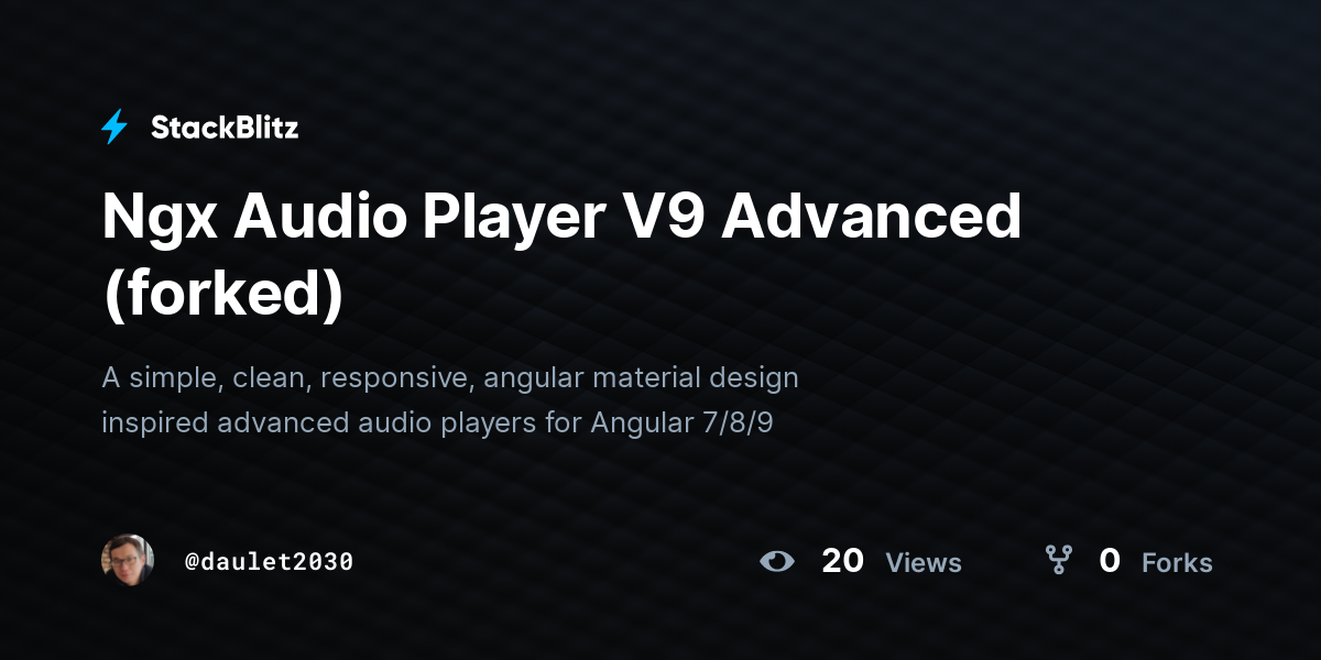 Ngx Audio Player V9 Advanced (forked) - StackBlitz