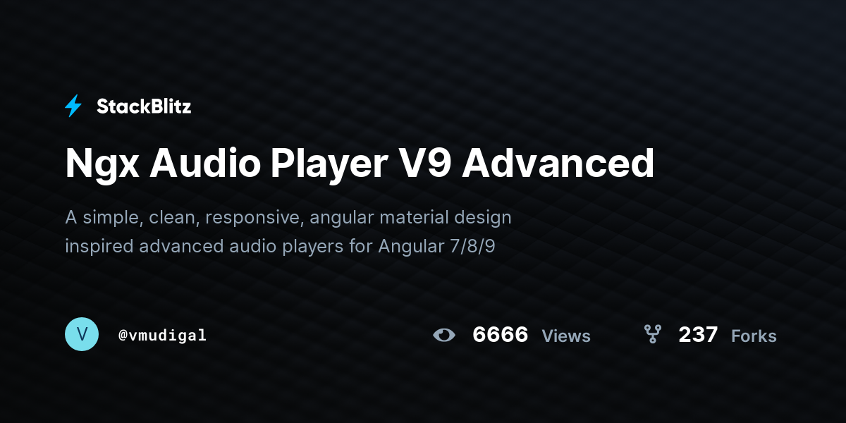 Ngx Audio Player V9 Advanced - StackBlitz
