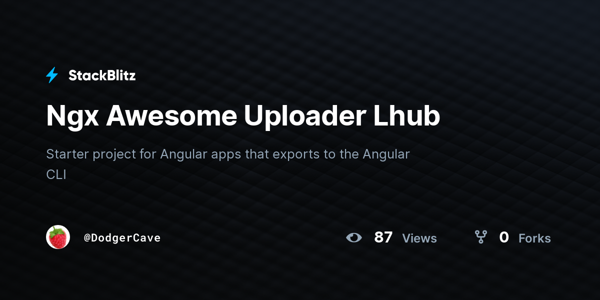 Ngx Awesome Uploader Lhub - StackBlitz