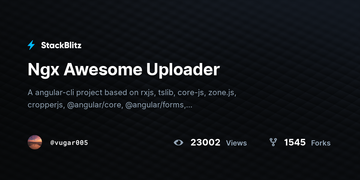 Ngx Awesome Uploader - StackBlitz