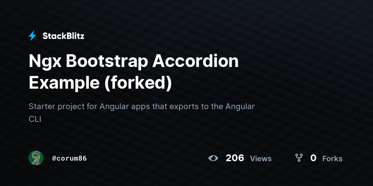 Ngx Bootstrap Accordion Example (forked) - StackBlitz