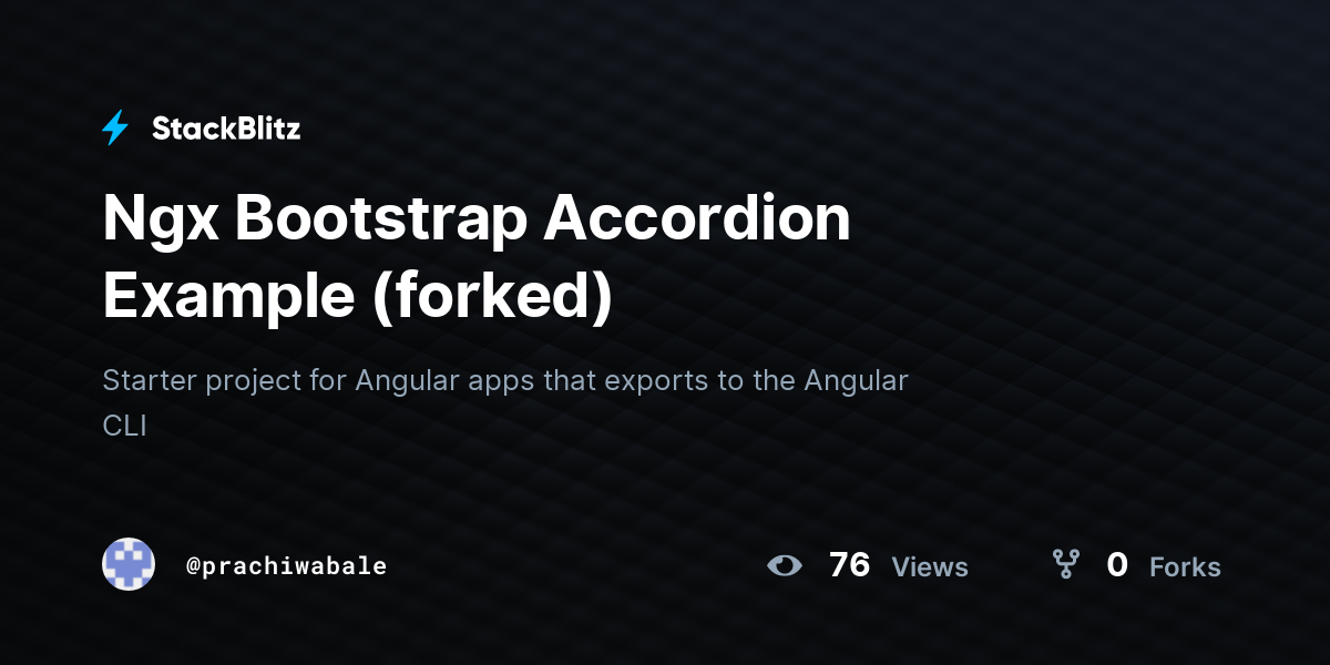 Ngx Bootstrap Accordion Example (forked) - StackBlitz
