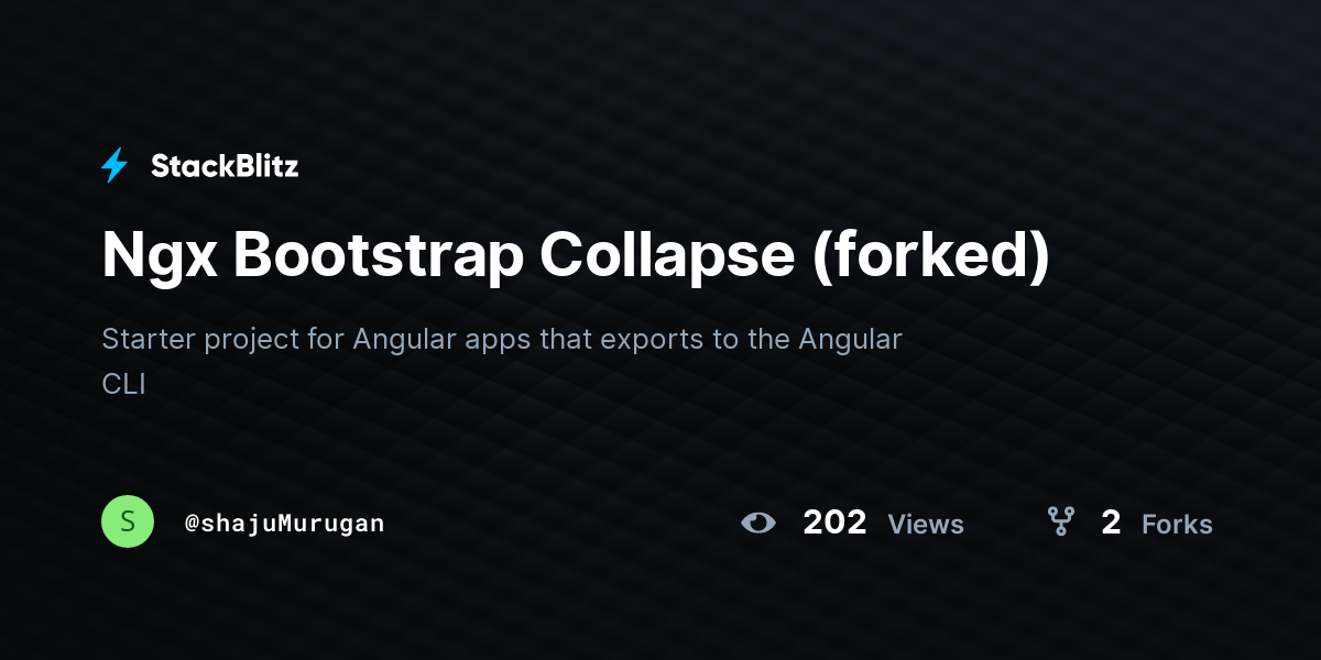 Ngx Bootstrap Collapse (forked) - StackBlitz