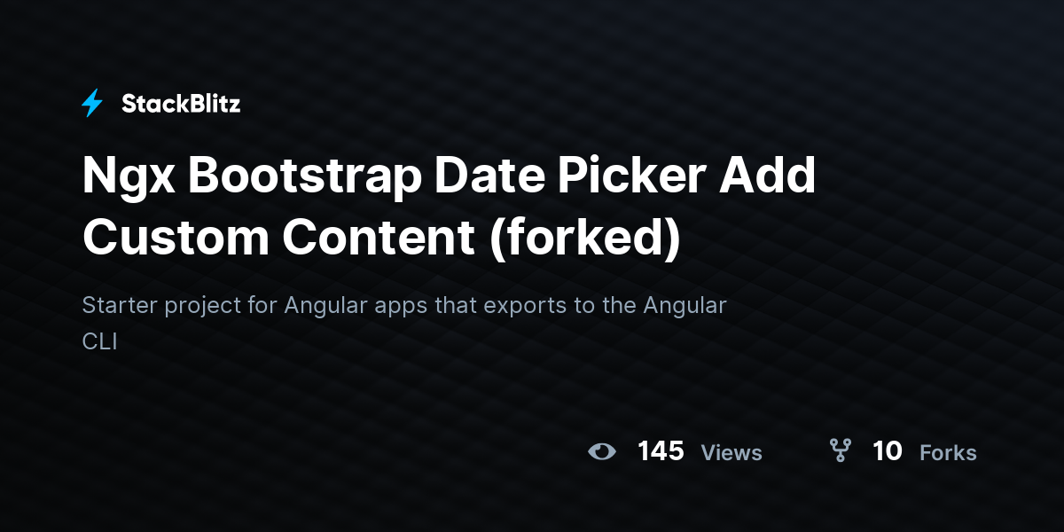Ngx Bootstrap Date Picker Add Custom Content (forked) - StackBlitz