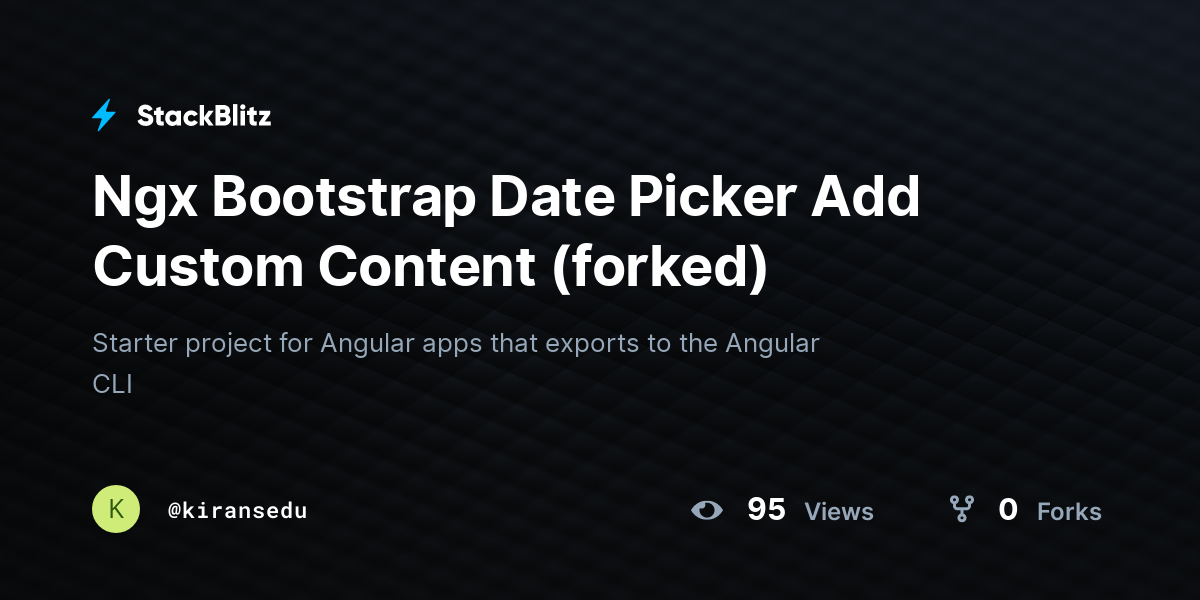 Ngx Bootstrap Date Picker Add Custom Content (forked) - StackBlitz