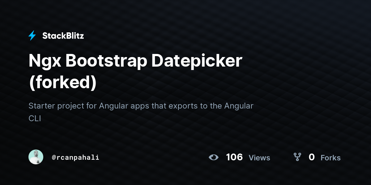 Ngx Bootstrap Datepicker (forked) - StackBlitz