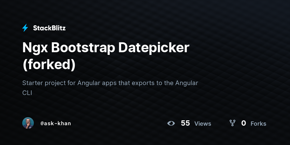 Ngx Bootstrap Datepicker (forked) - StackBlitz