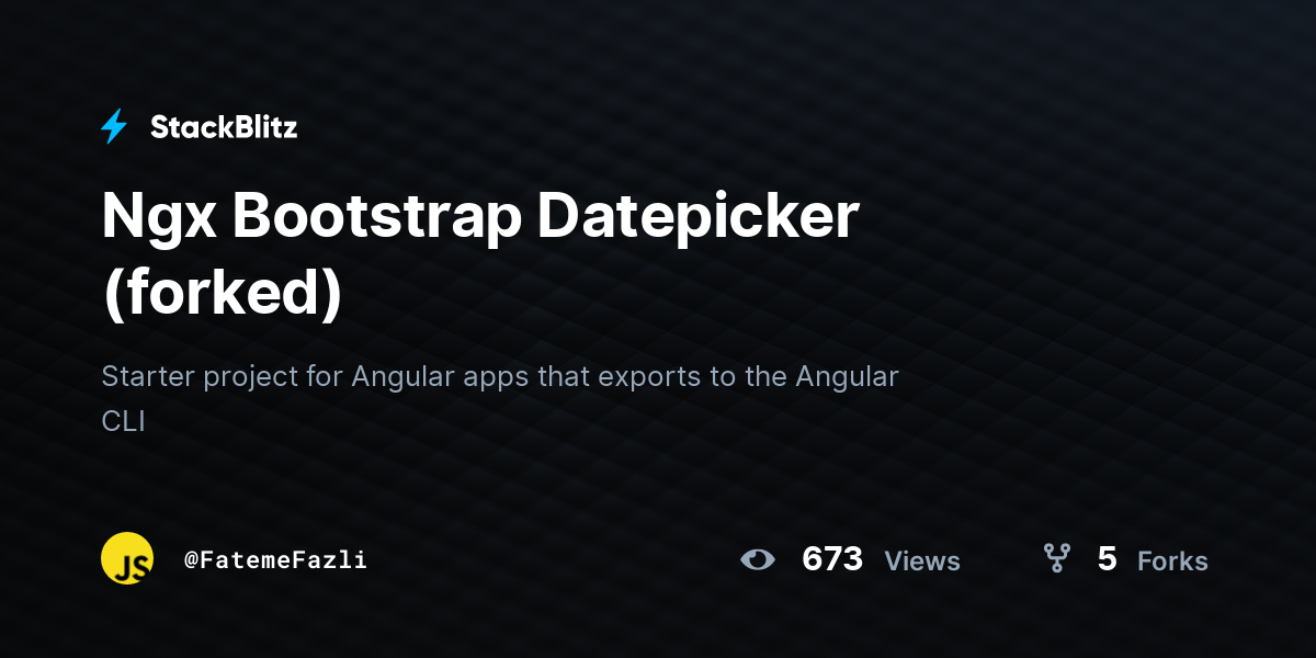 Ngx Bootstrap Datepicker (forked) - StackBlitz