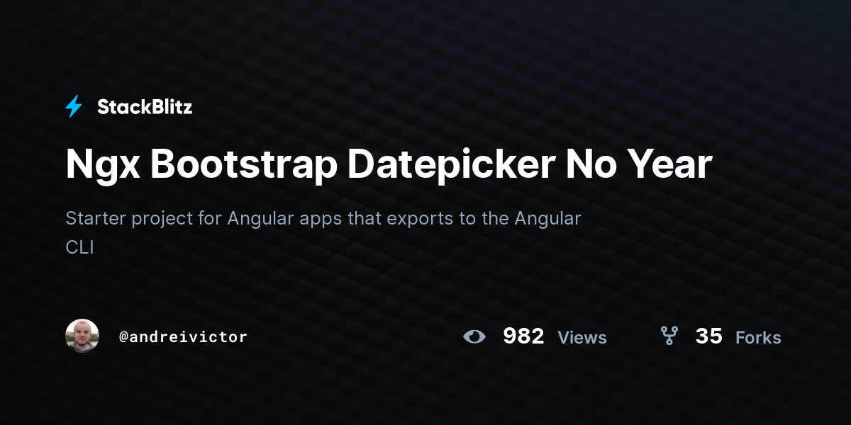 Ngx Bootstrap Datepicker No Year - StackBlitz