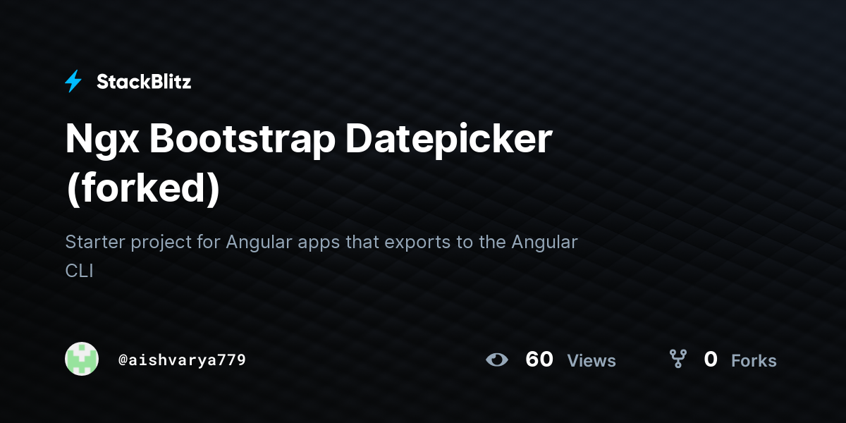 Ngx Bootstrap Datepicker (forked) - StackBlitz
