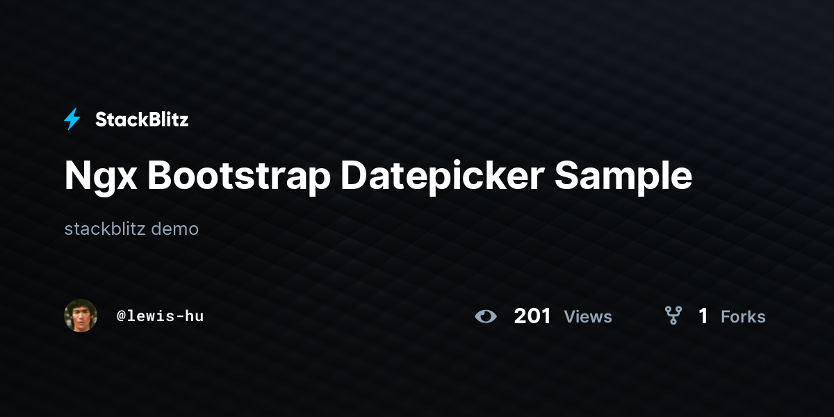 Ngx Bootstrap Datepicker Sample - StackBlitz