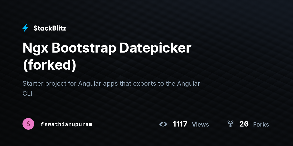 Ngx Bootstrap Datepicker (forked) - StackBlitz