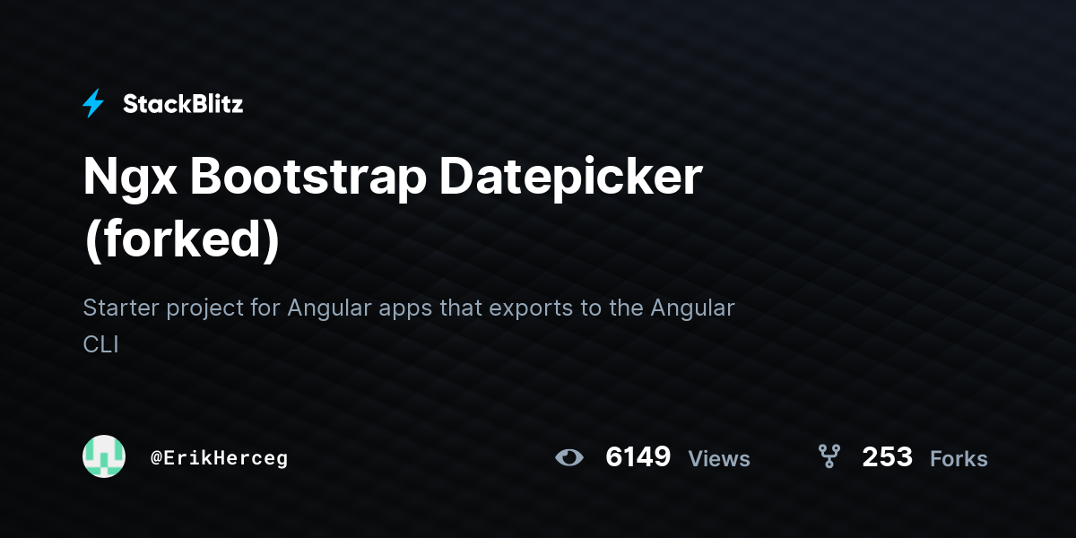 Ngx Bootstrap Datepicker (forked) - StackBlitz