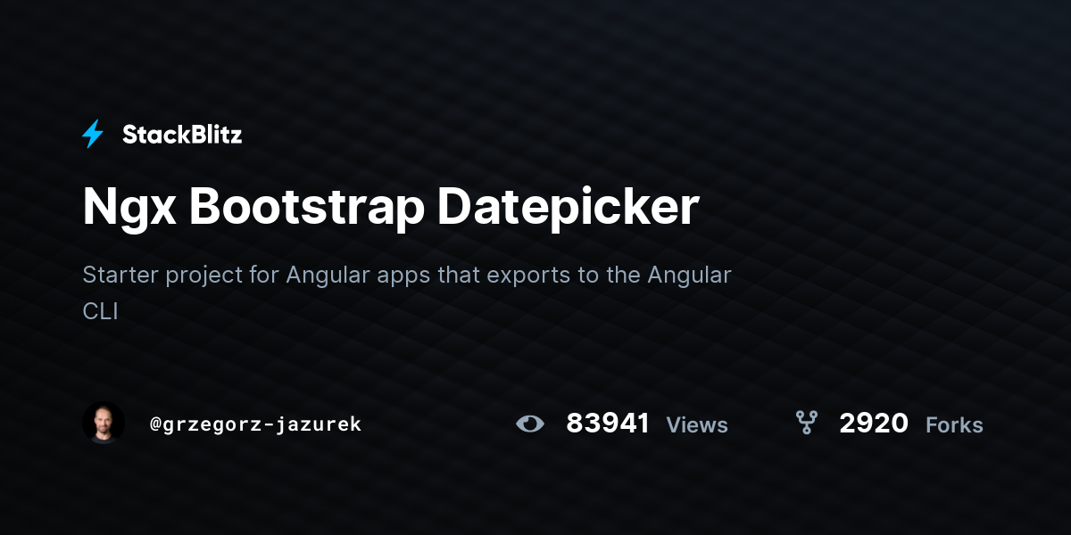 Ngx Bootstrap Datepicker StackBlitz