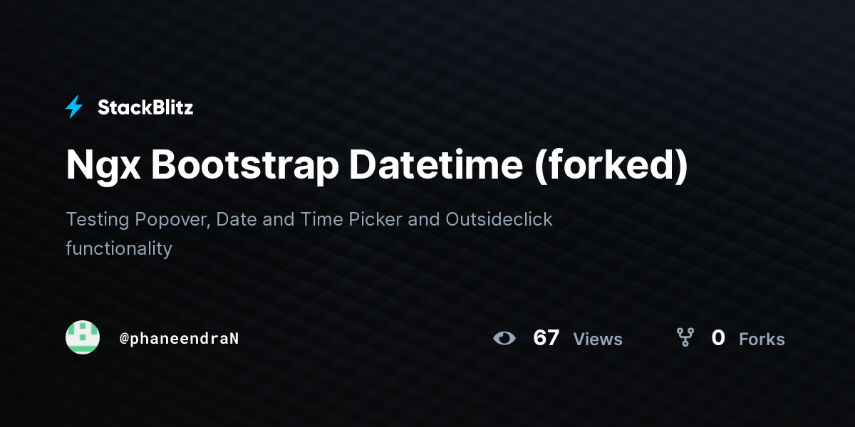 Ngx Bootstrap Datetime (forked) - StackBlitz