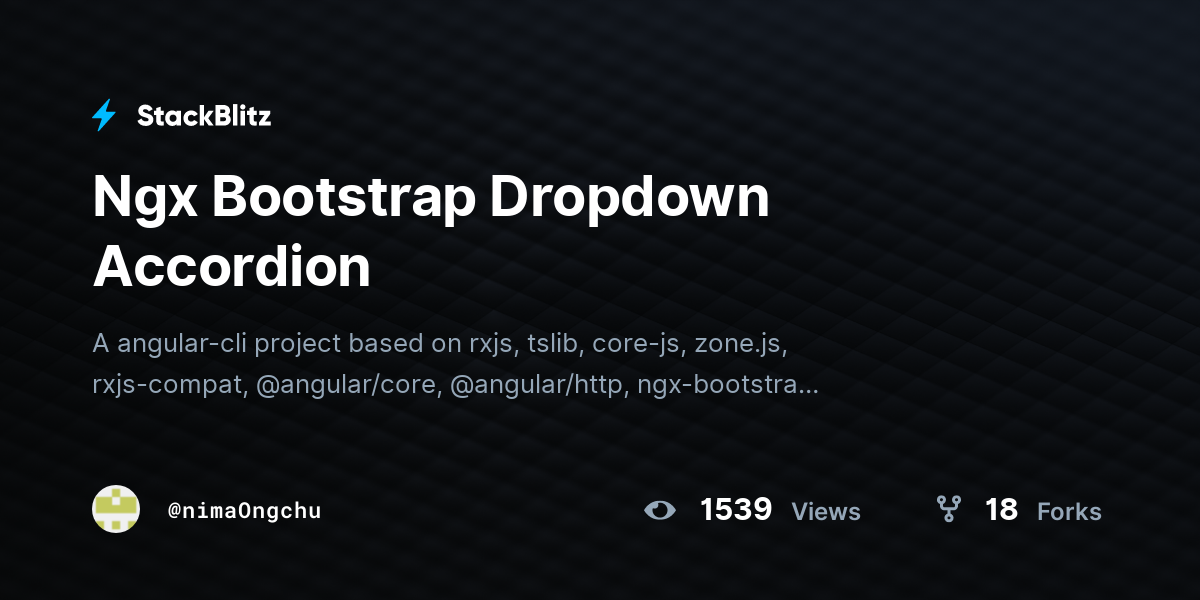 Ngx Bootstrap Dropdown Accordion - StackBlitz