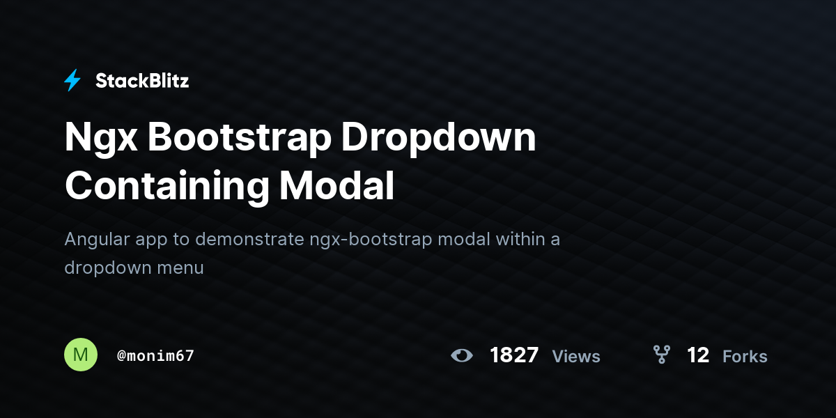 Ngx Bootstrap Dropdown Containing Modal - StackBlitz