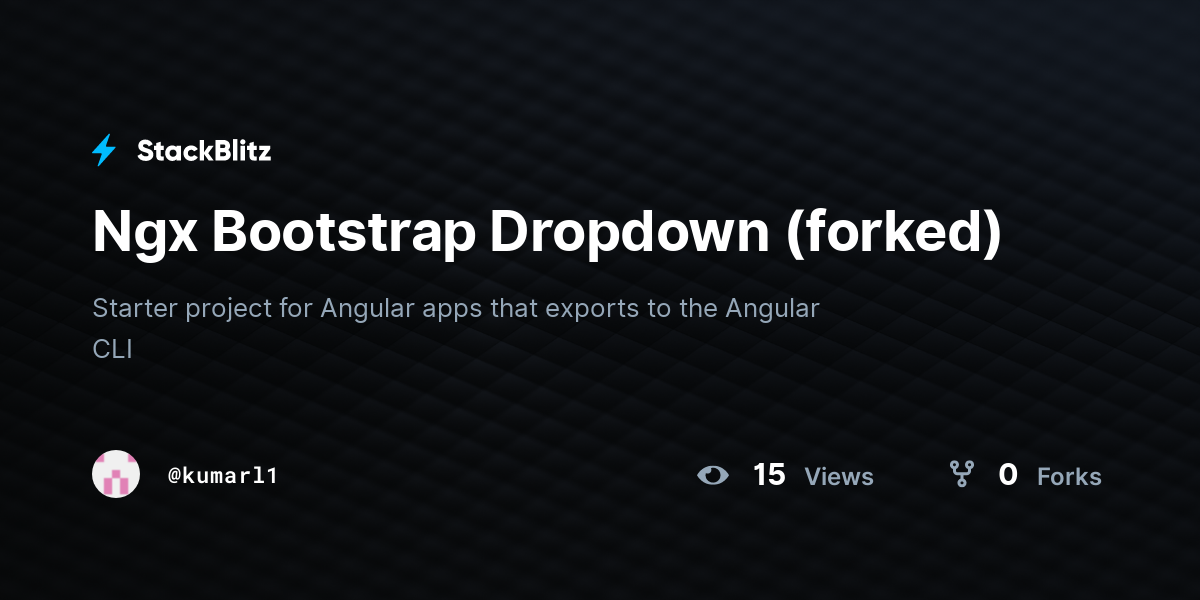 Ngx Bootstrap Dropdown (forked) - StackBlitz