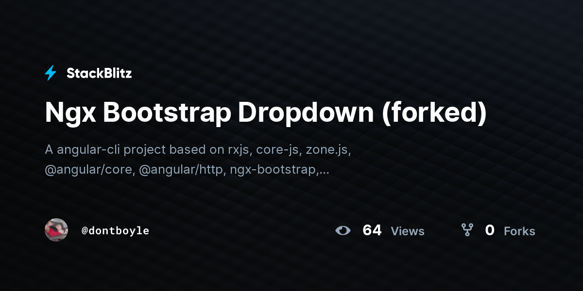 Ngx Bootstrap Dropdown (forked) - StackBlitz