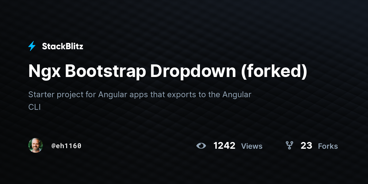 Ngx Bootstrap Dropdown (forked) - StackBlitz