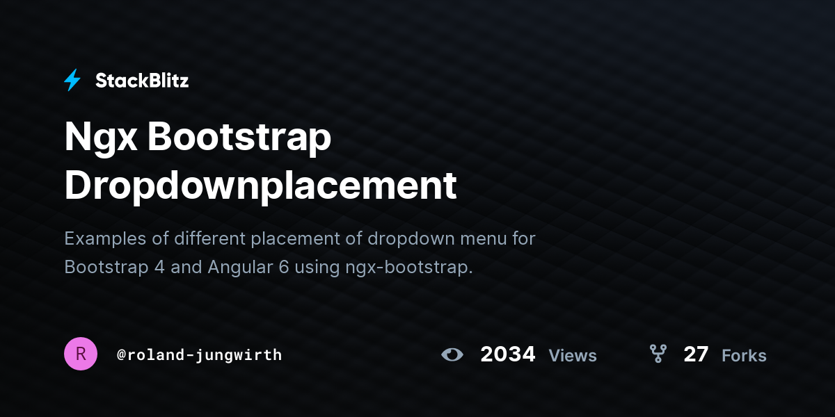 Ngx Bootstrap Dropdownplacement - StackBlitz