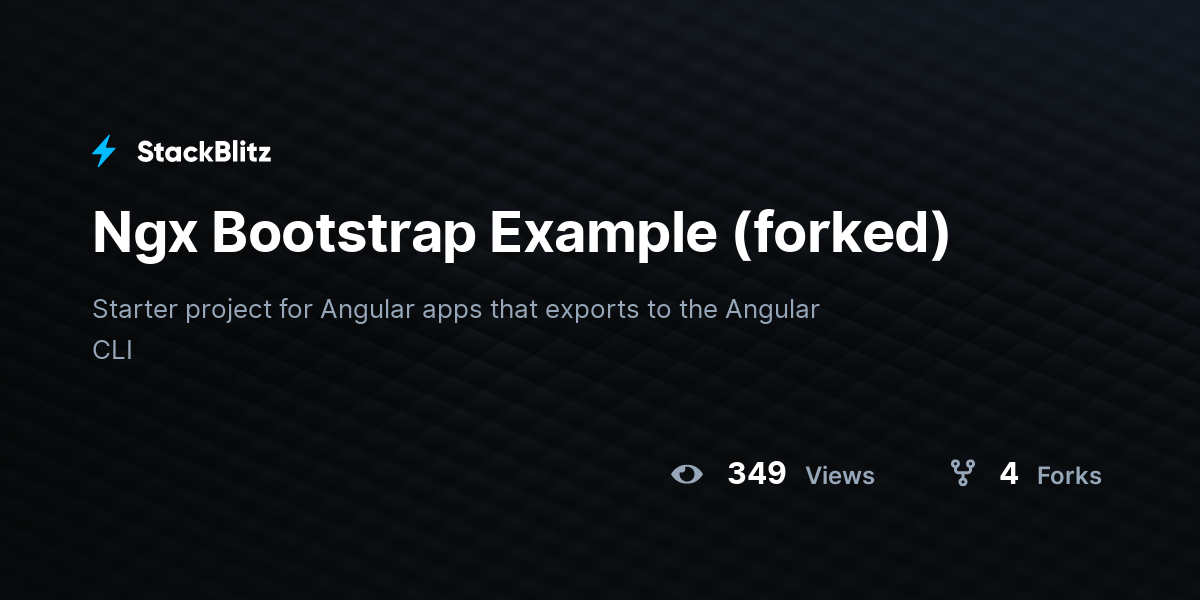 Ngx Bootstrap Example (forked) - StackBlitz