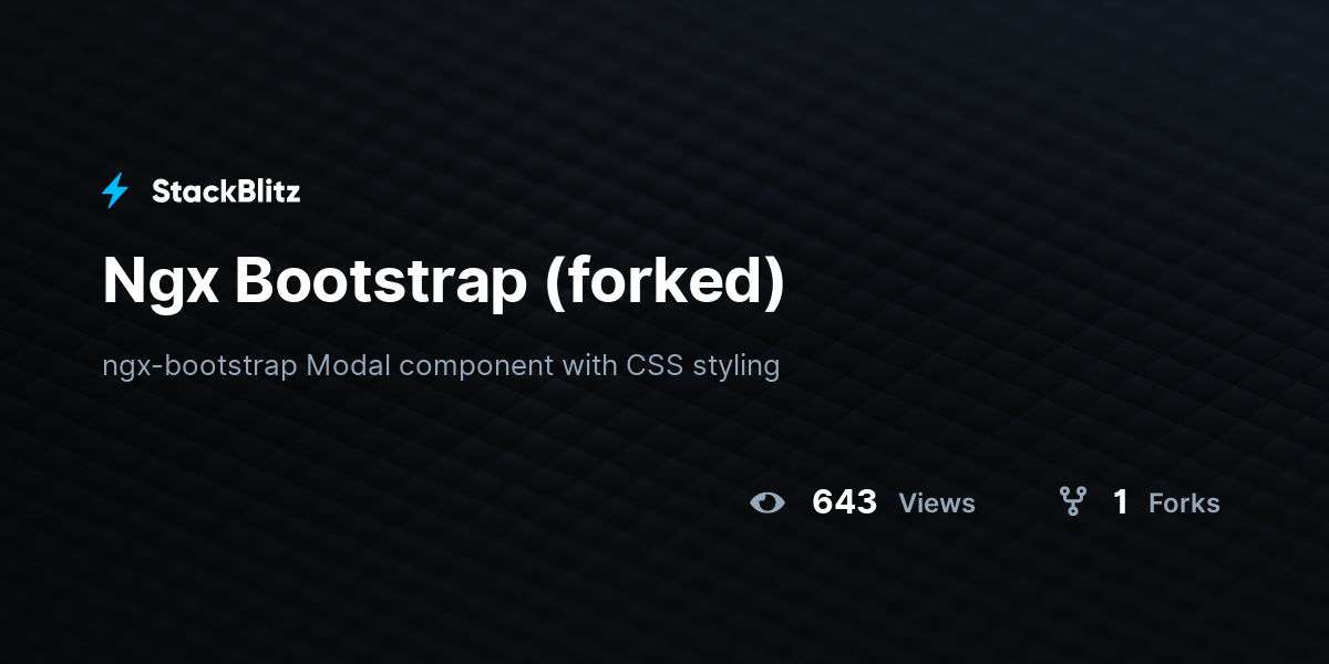 Ngx Bootstrap (forked) - StackBlitz