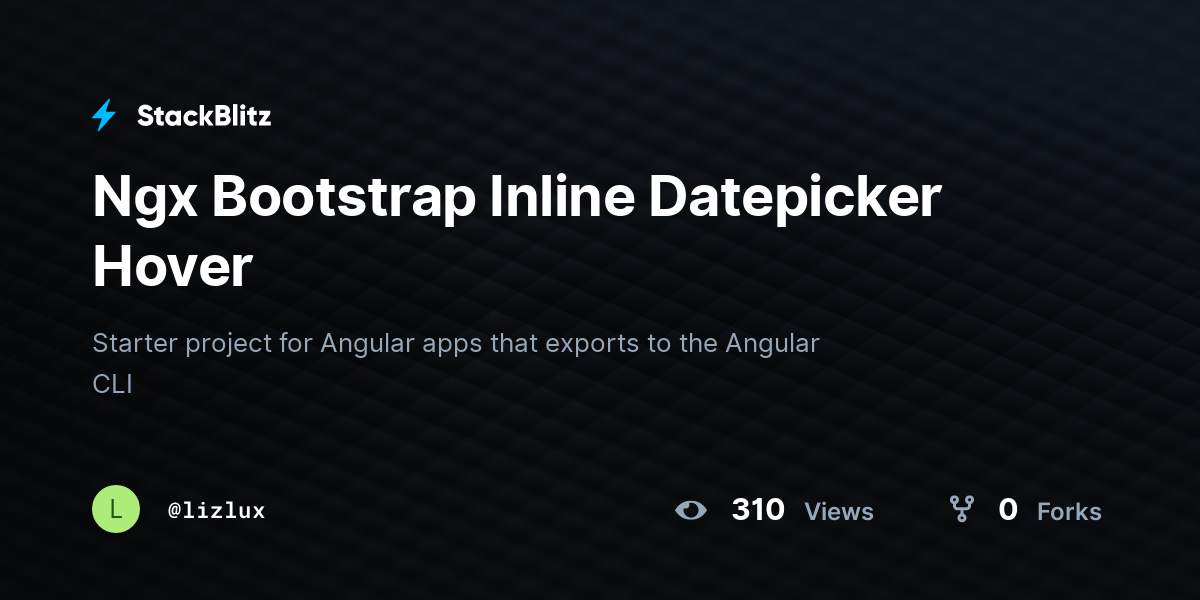 Ngx Bootstrap Inline Datepicker Hover - StackBlitz