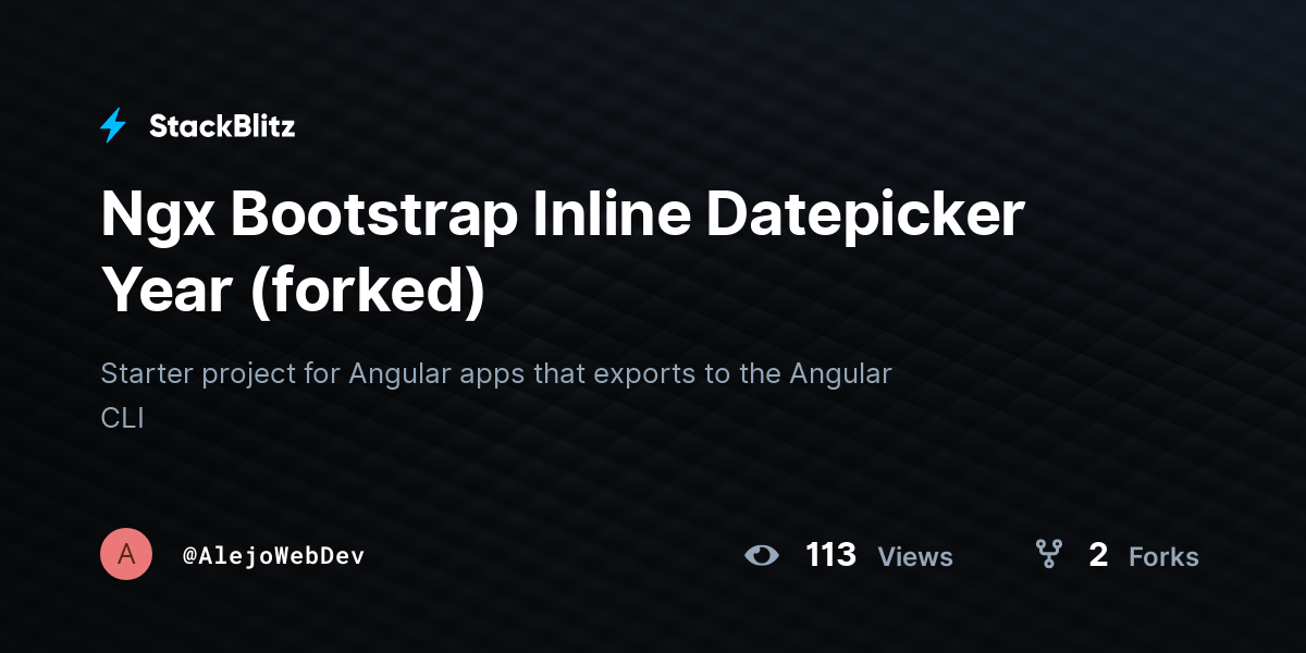 Ngx Bootstrap Inline Datepicker Year (forked) - StackBlitz