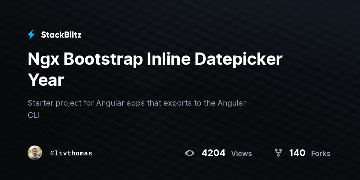 Ngx Bootstrap Inline Datepicker Year - StackBlitz