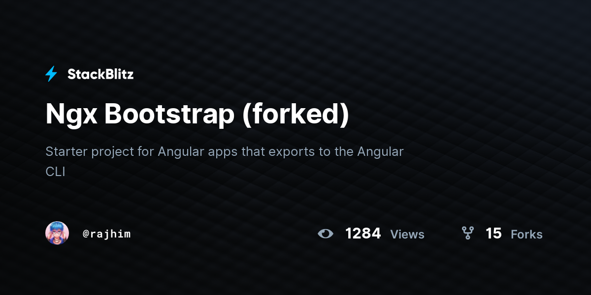 Ngx Bootstrap (forked) - StackBlitz