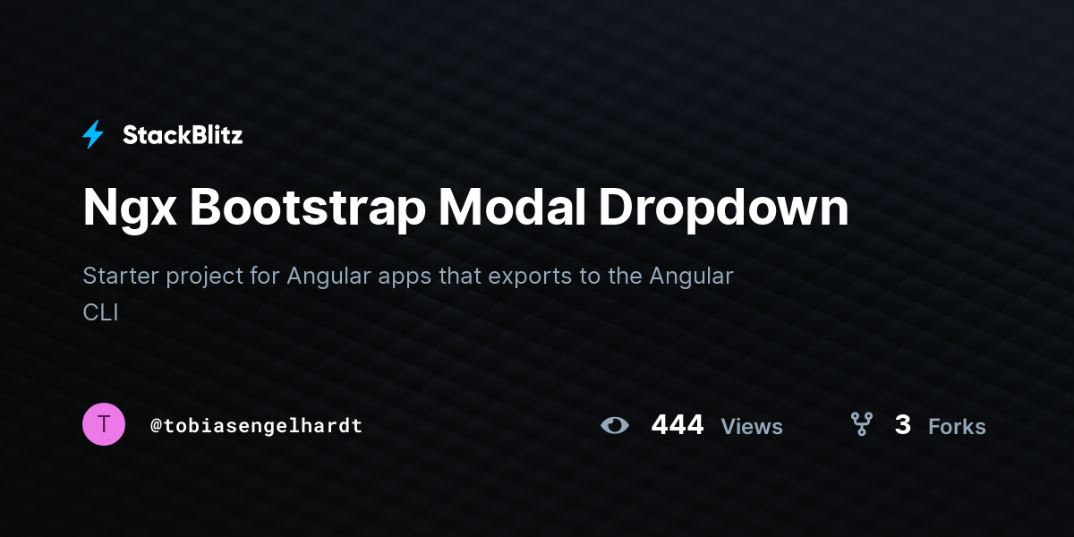 Ngx Bootstrap Modal Dropdown - StackBlitz