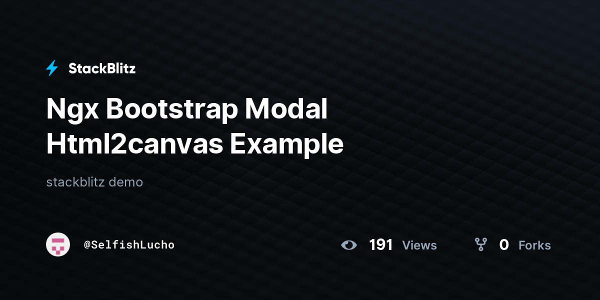 Ngx Bootstrap Modal Html2canvas Example - StackBlitz