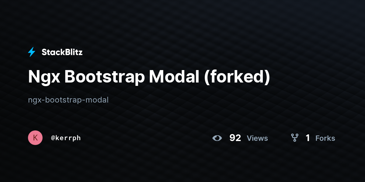 Ngx Bootstrap Modal (forked) - StackBlitz