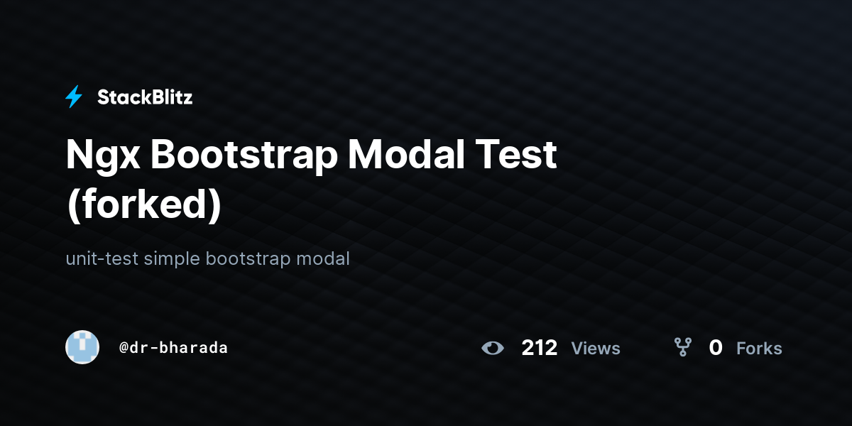 Ngx Bootstrap Modal Test (forked) - StackBlitz