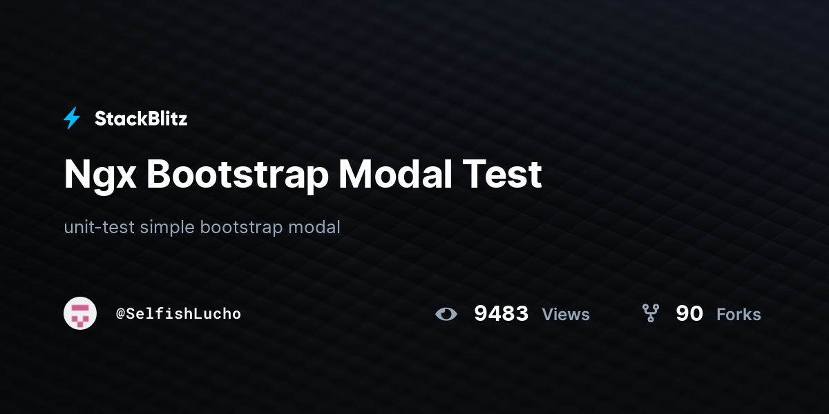 Ngx Bootstrap Modal Test - StackBlitz