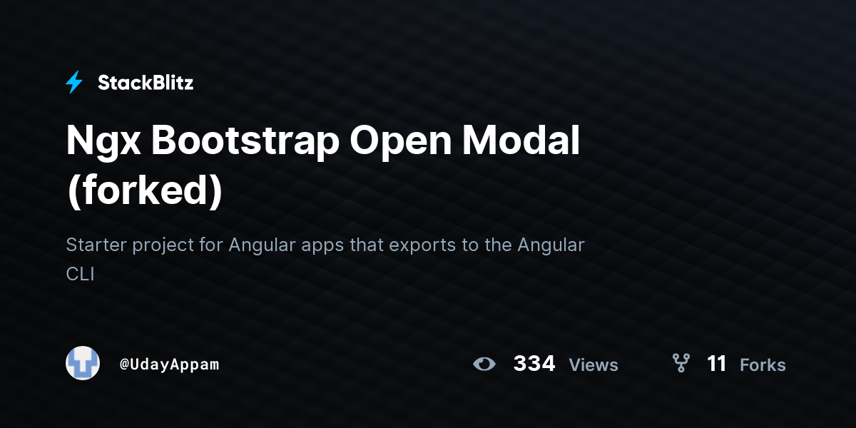 Ngx Bootstrap Open Modal (forked) - StackBlitz