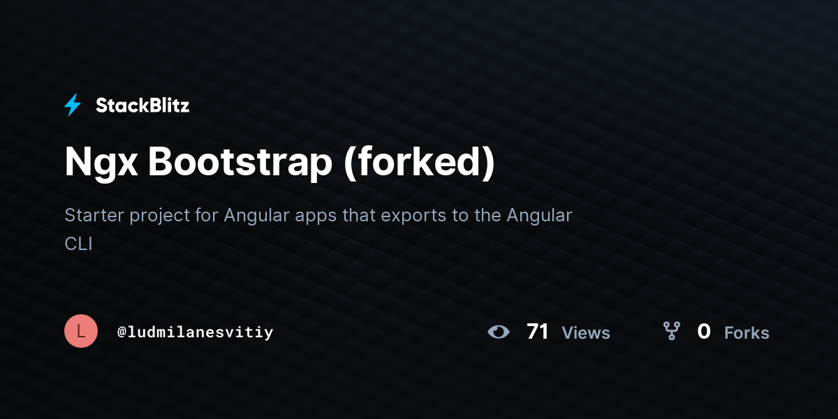 Ngx Bootstrap (forked) - StackBlitz