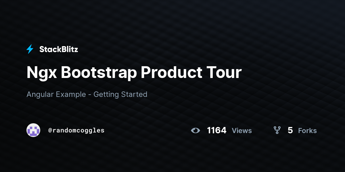 Ngx Bootstrap Product Tour - StackBlitz