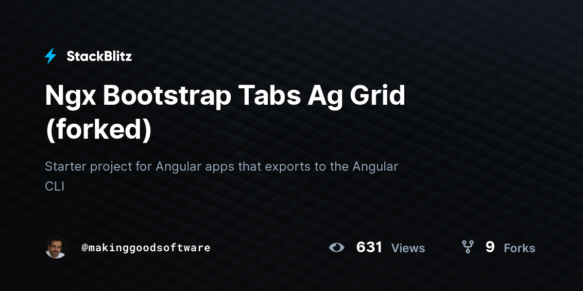 Ngx Bootstrap Tabs Ag Grid (forked) - StackBlitz