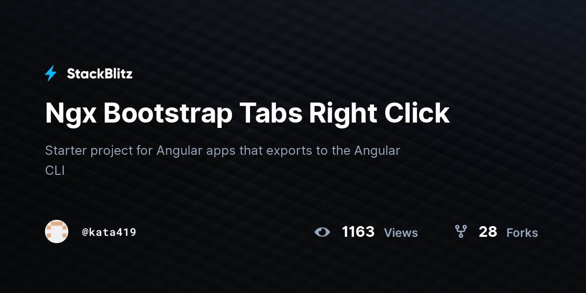 Ngx Bootstrap Tabs Right Click - StackBlitz