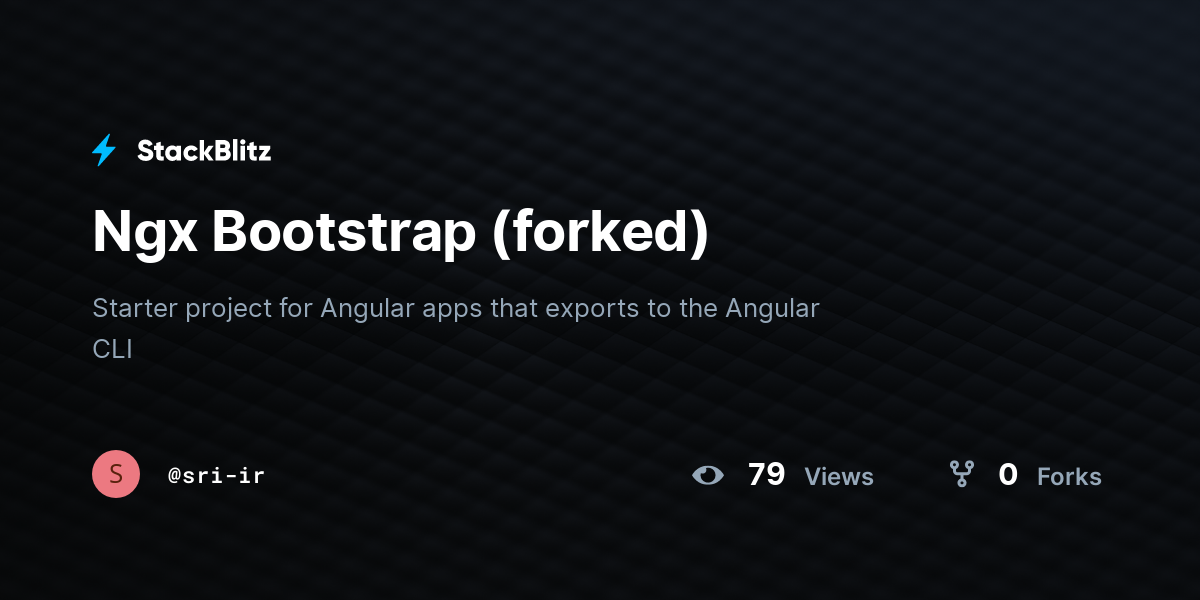 Ngx Bootstrap (forked) - StackBlitz