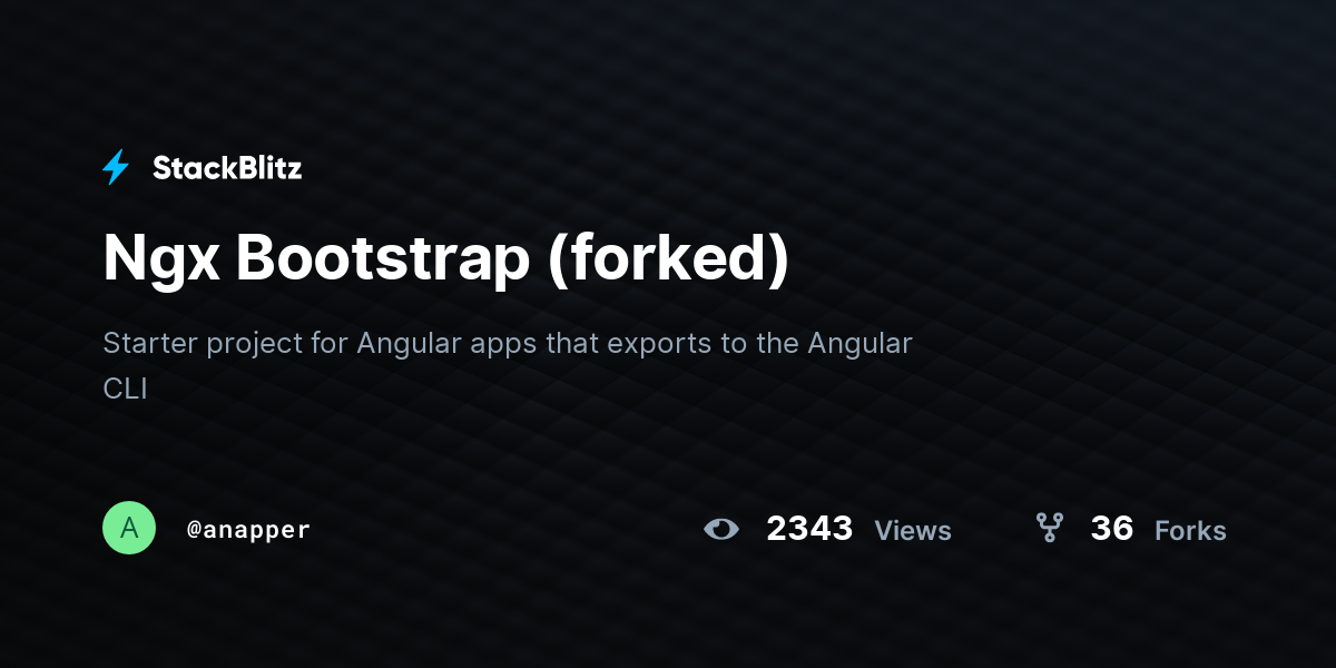 Ngx Bootstrap (forked) - StackBlitz