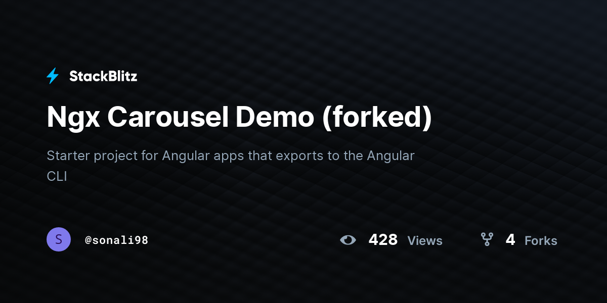 Ngx Carousel Demo (forked) - StackBlitz