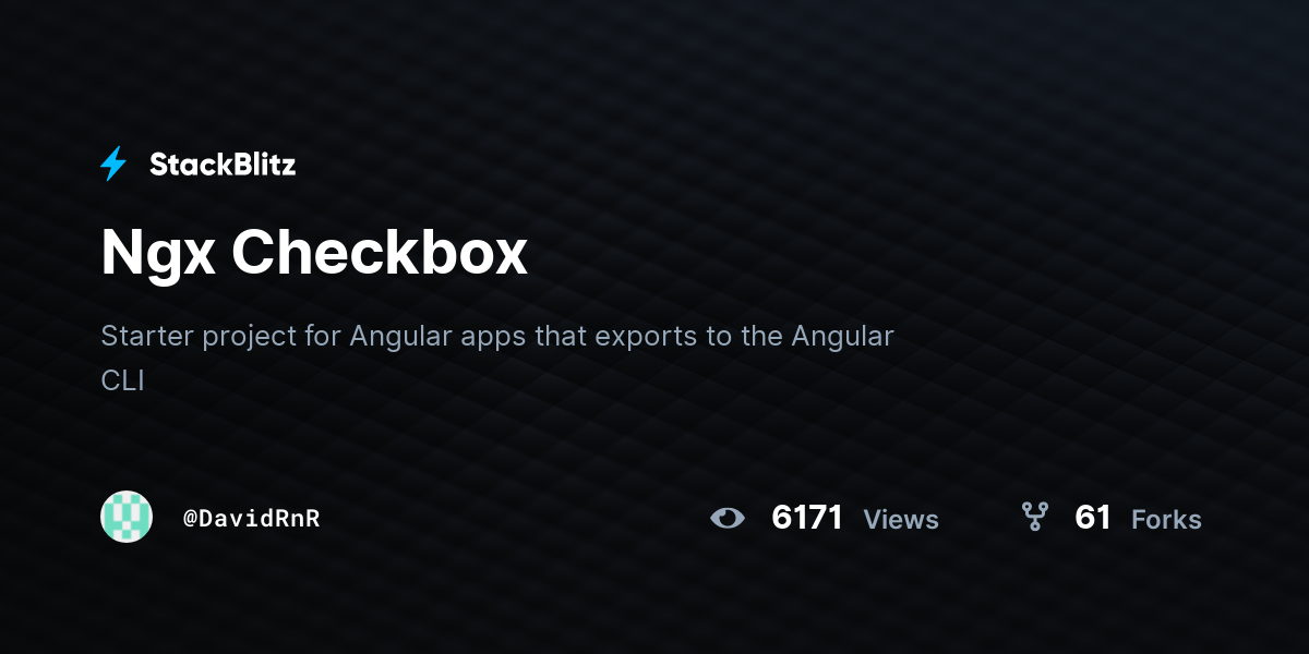 Ngx Checkbox - StackBlitz