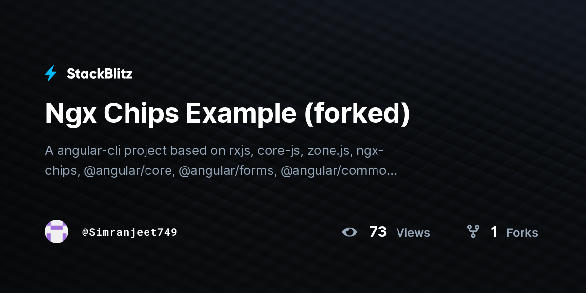 Ngx Chips Example (forked) - StackBlitz