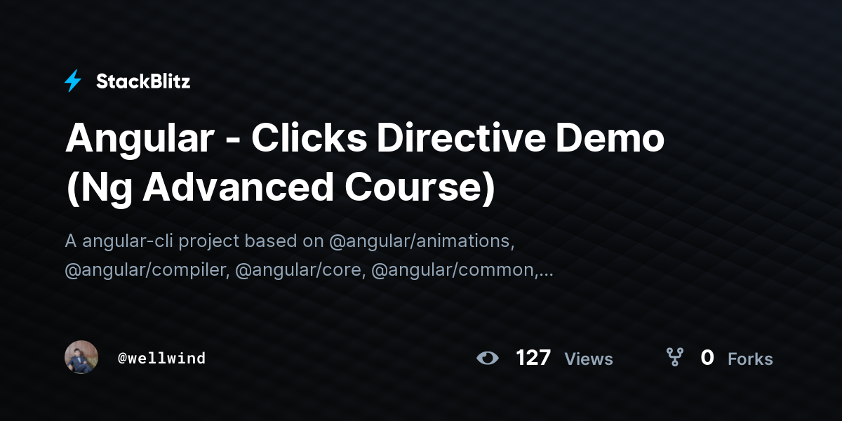 Angular - Clicks Directive Demo (Ng Advanced Course) - StackBlitz