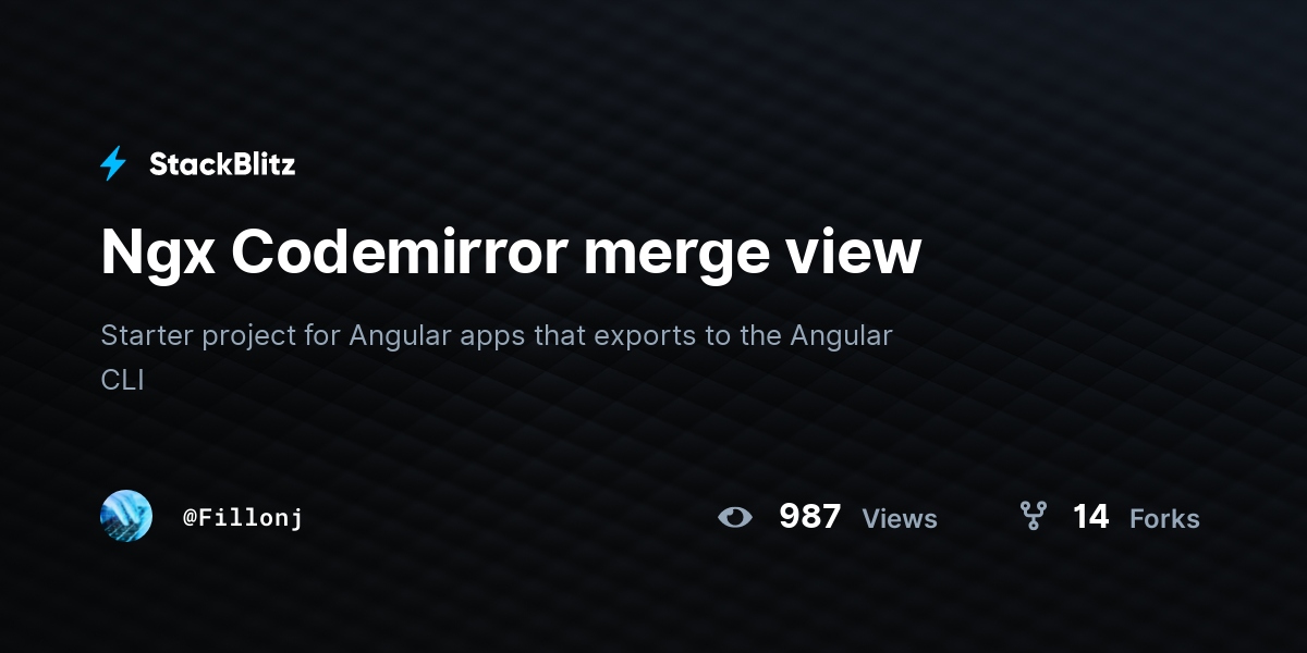 Ngx Codemirror merge view - StackBlitz