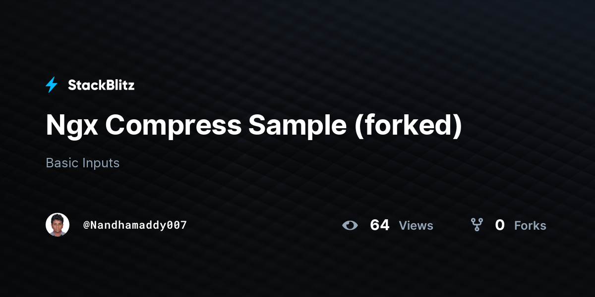 Ngx Compress Sample (forked) - StackBlitz